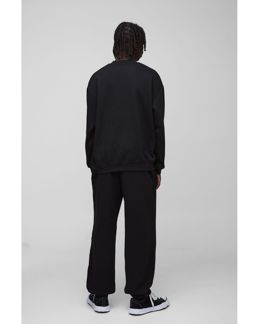 BoohooMAN Black Oversized Fit Basic Joggers for men