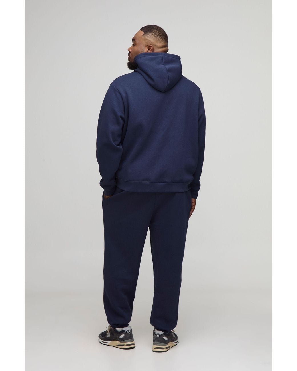 BoohooMAN Blue Plus Basic Regular Fit Over The Head Hoodie for men