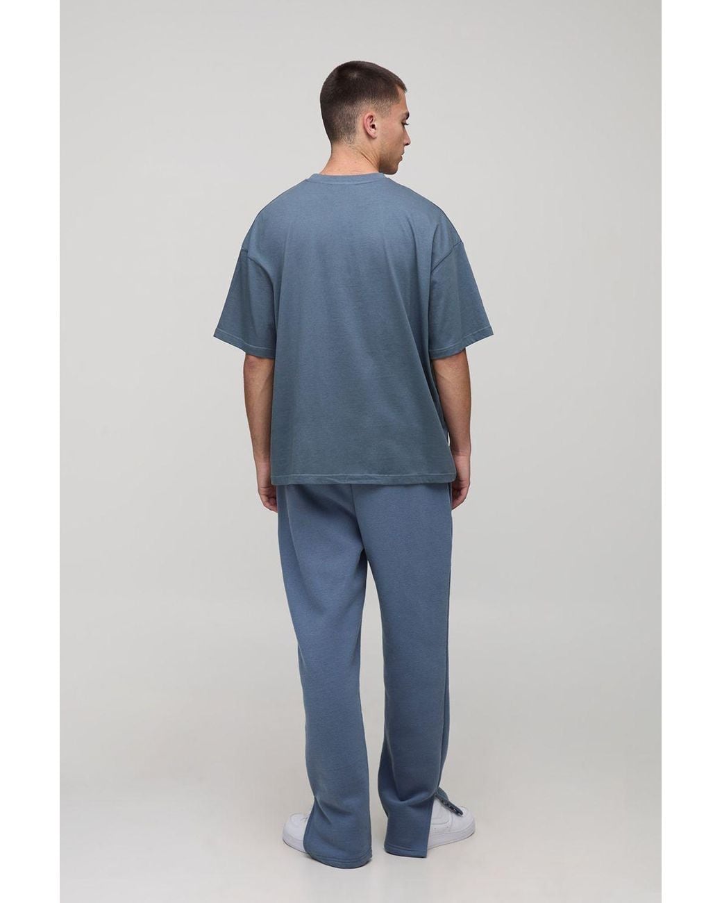 BoohooMAN Blue Basic Oversized Crew Neck T-Shirt for men