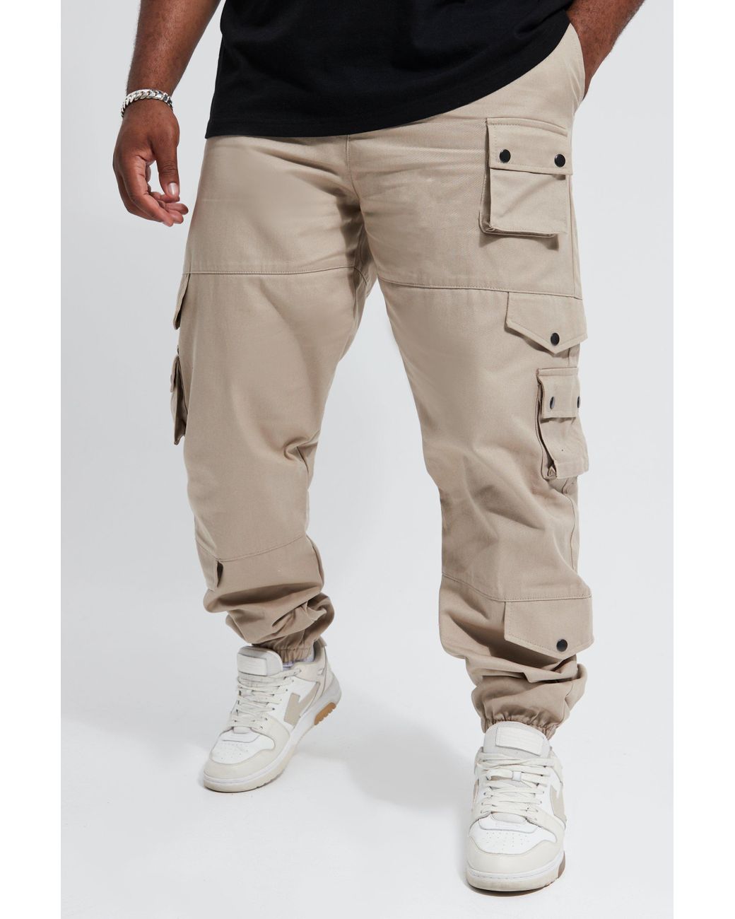 BoohooMAN Plus Multi Pocket Cargo Trouser for Men | Lyst