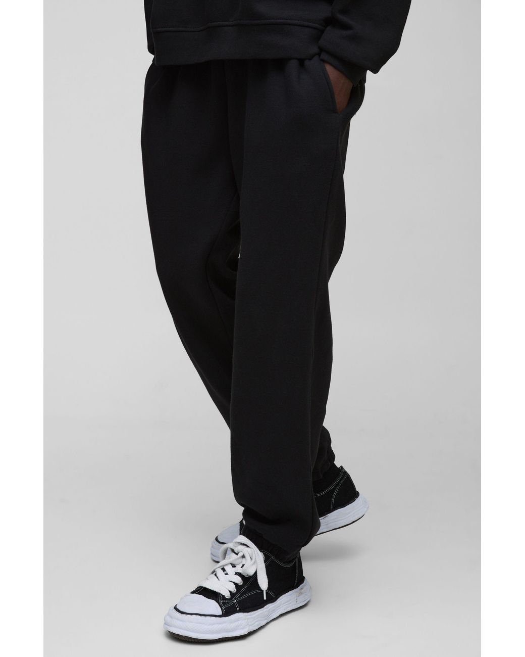 BoohooMAN Black Oversized Fit Basic Joggers for men