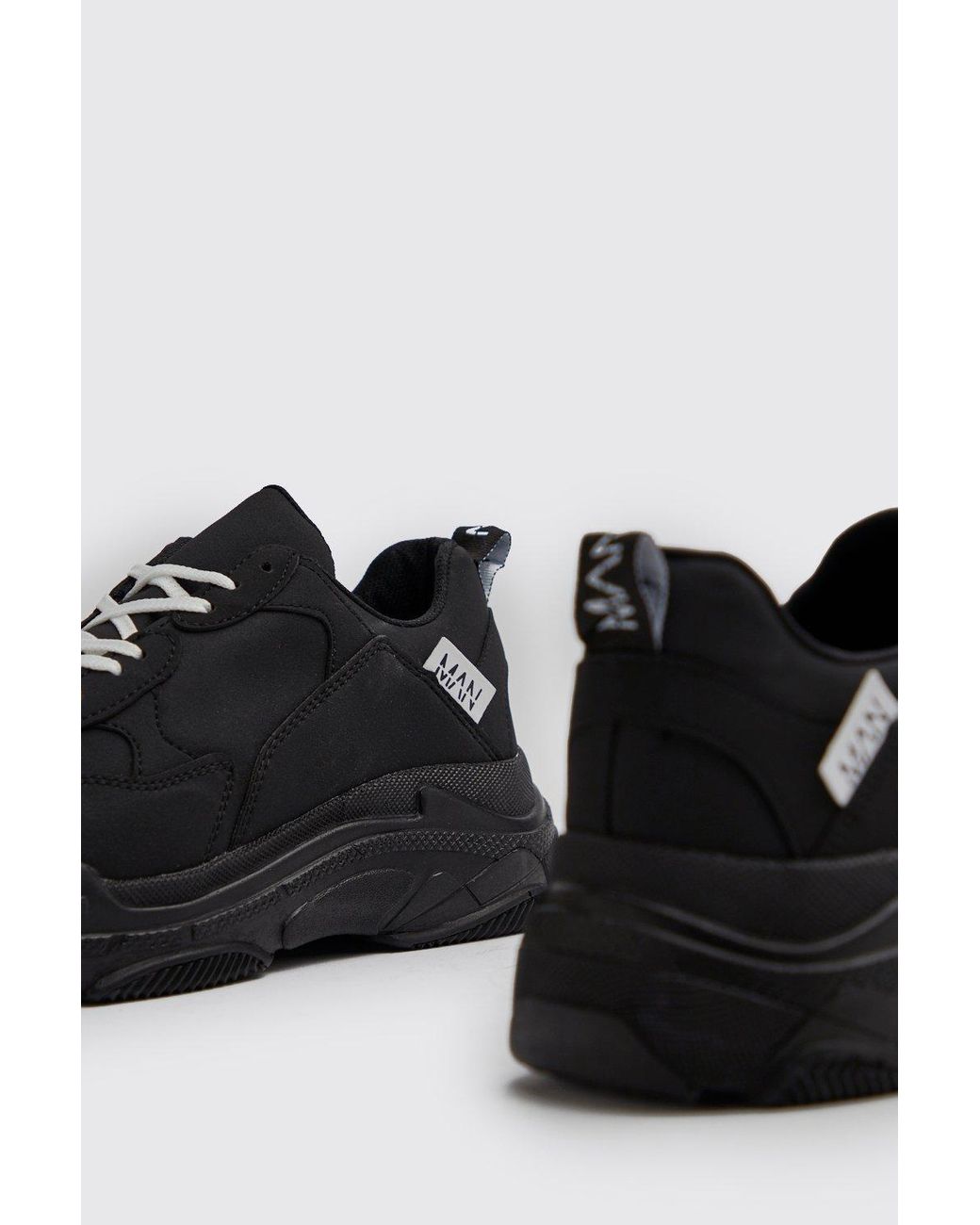 boohooman chunky trainers in black