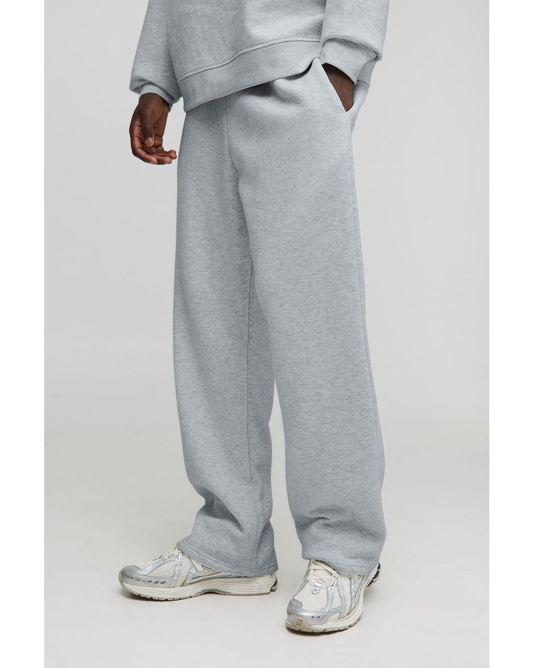 BoohooMAN Gray Basic Straight Leg Jogger for men