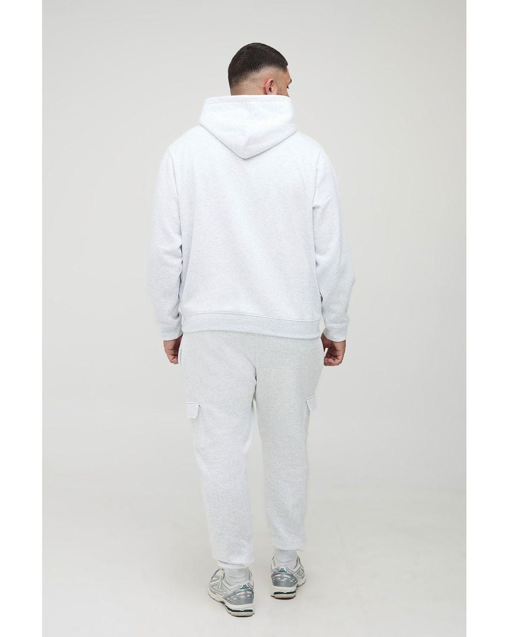 BoohooMAN White Plus Basic Skinny Fit Cargo Jogger for men