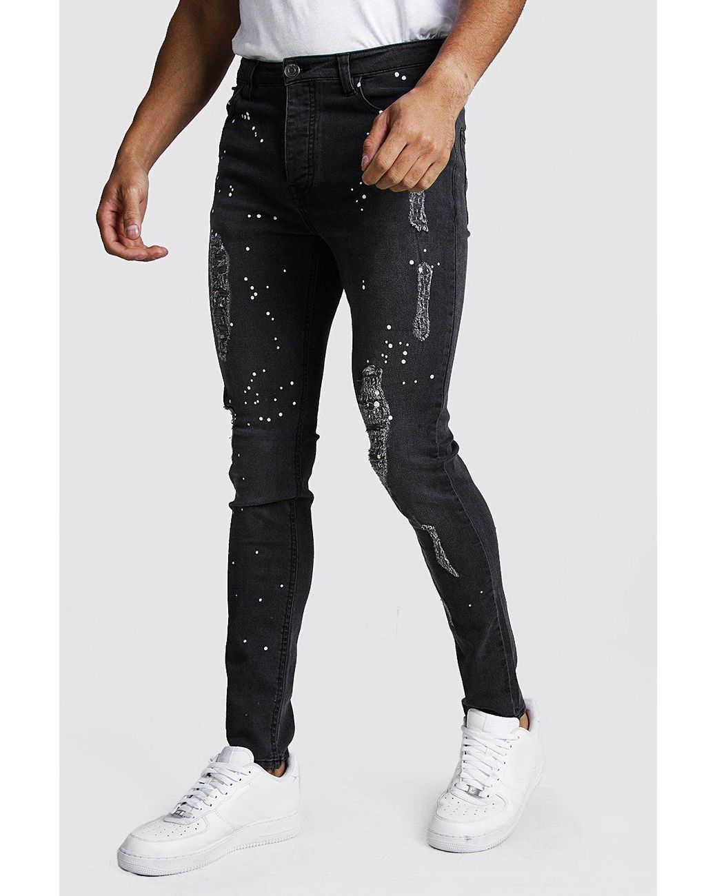 BoohooMAN Denim Super Skinny Distressed 
