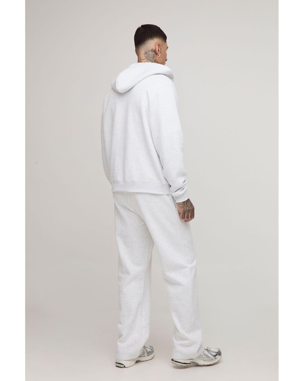 BoohooMAN White Tall Basic Boxy Zip Through Hoodie for men