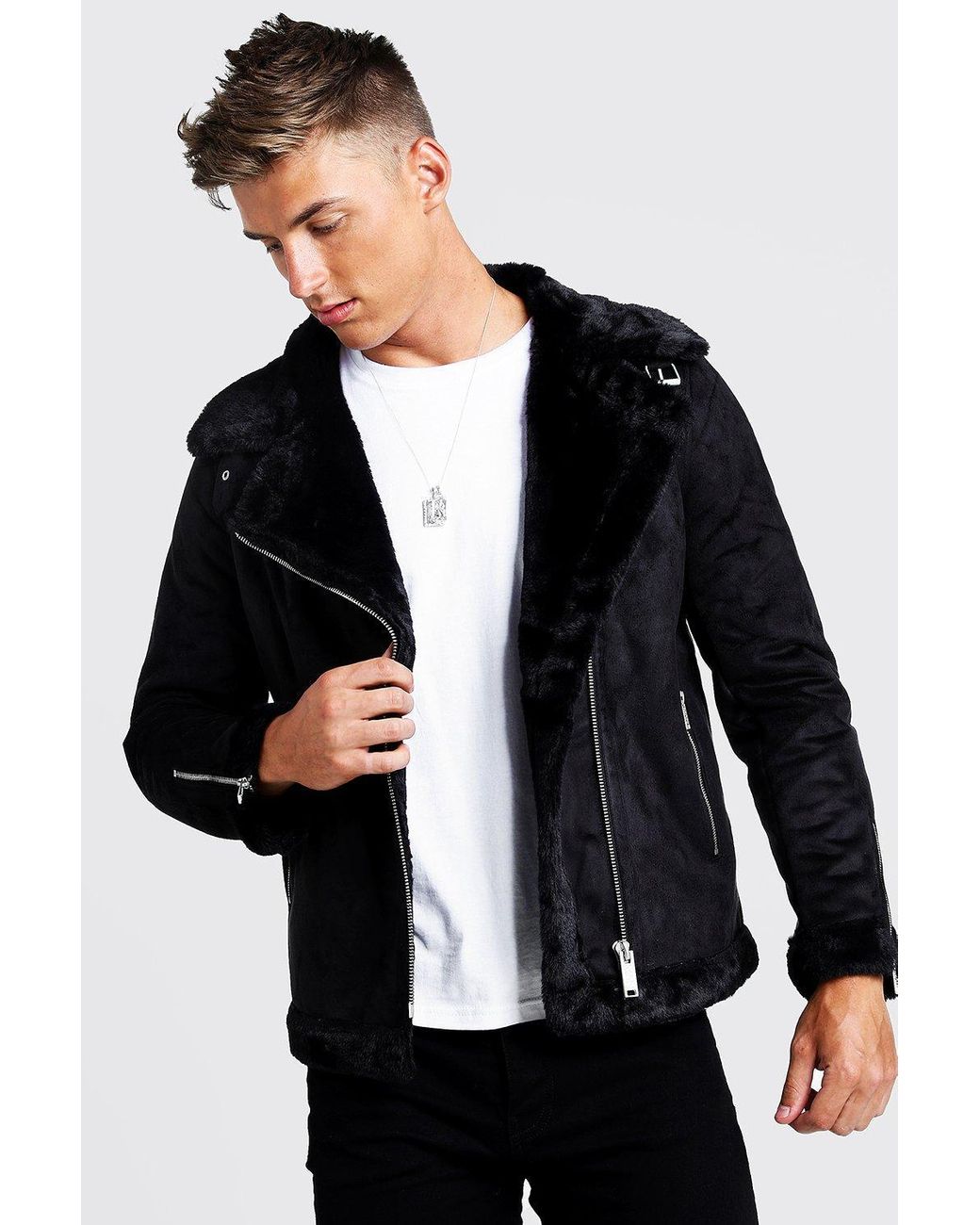 boohooman aviator jacket