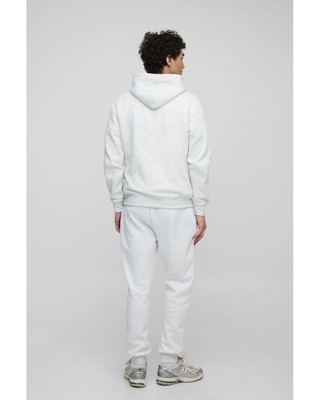 BoohooMAN Gray Basic Slim Over The Head Hoodie for men