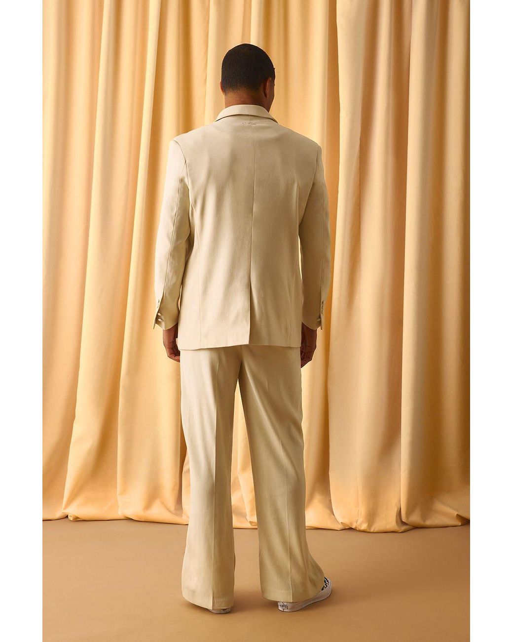 BoohooMAN Natural Flared Suit Pants for men