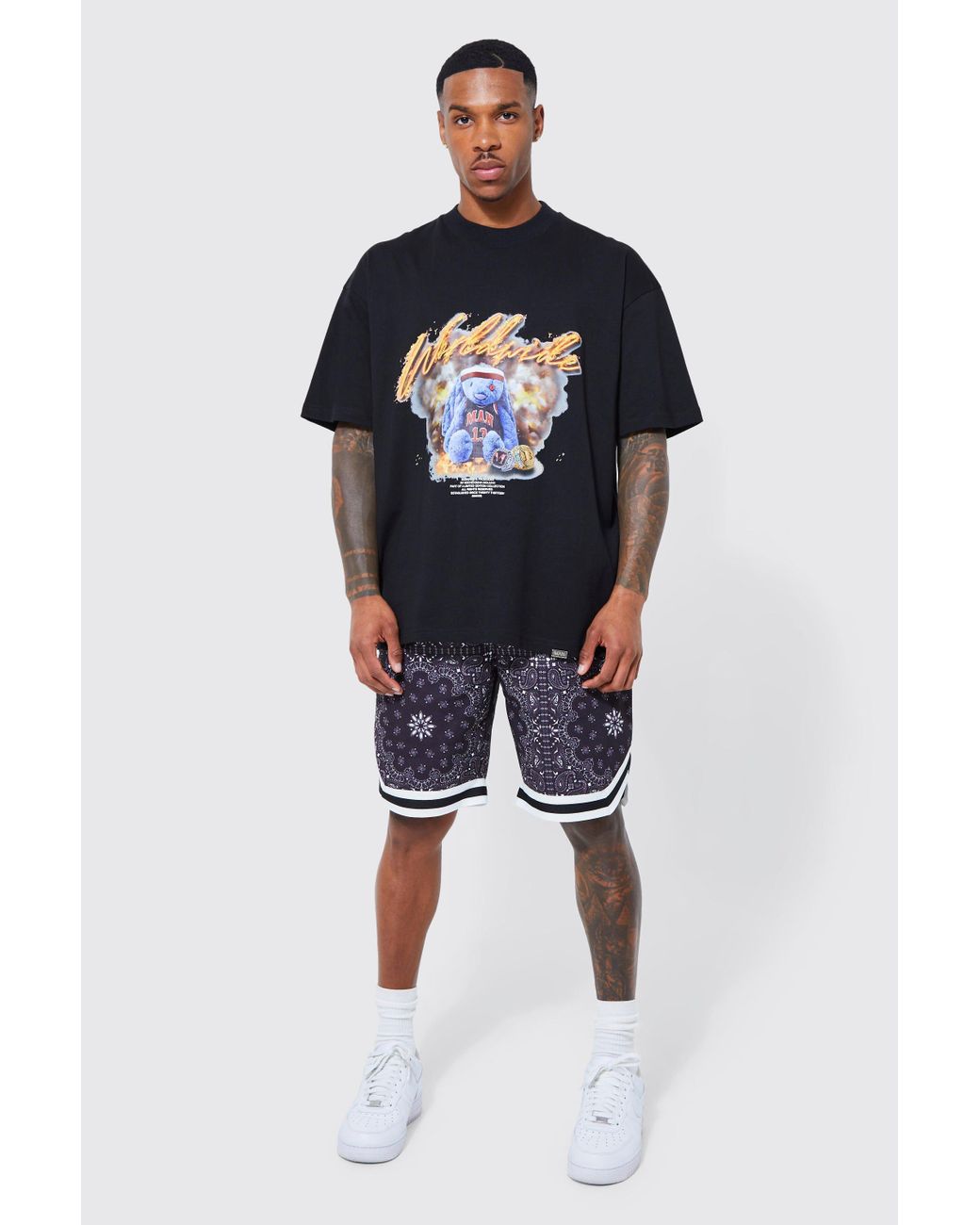 Lil Tjay Oversized Applique T-shirt & Short Set