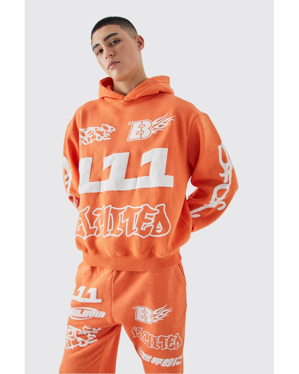 Boohooman hooded tracksuit sales