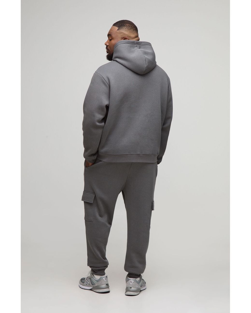 BoohooMAN Gray Plus Basic Skinny Fit Cargo Jogger for men