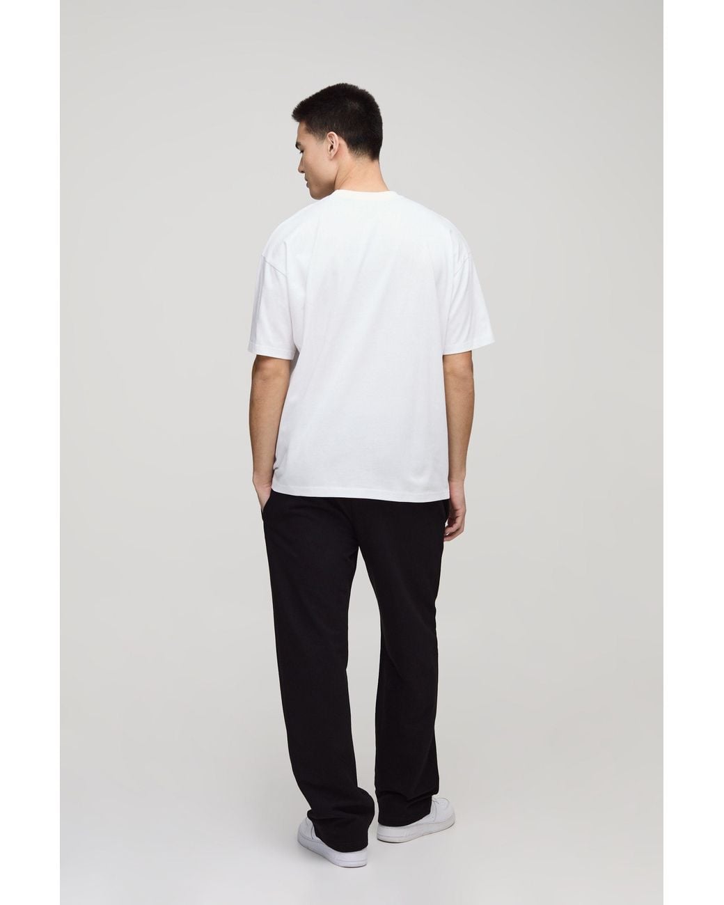 BoohooMAN White 2 Pack Oversized Basic Crew Neck T-shirts for men