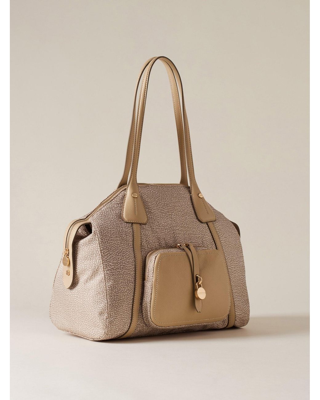 Poche Borsa Shopping Medium di Borbonese in Natural