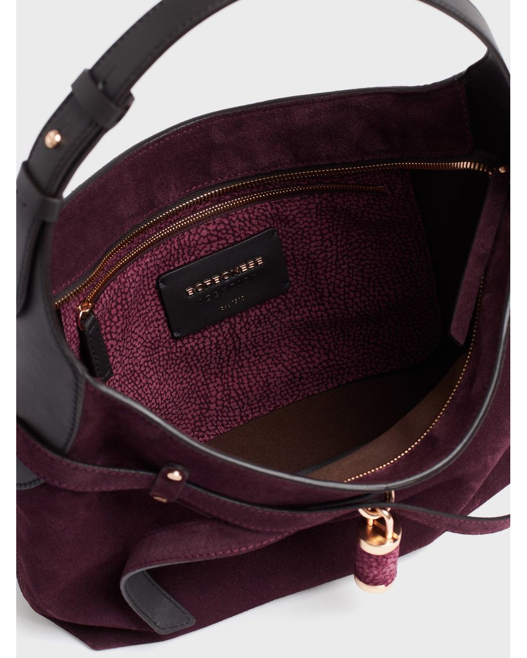Premiere Borsa Hobo Small di Borbonese in Purple