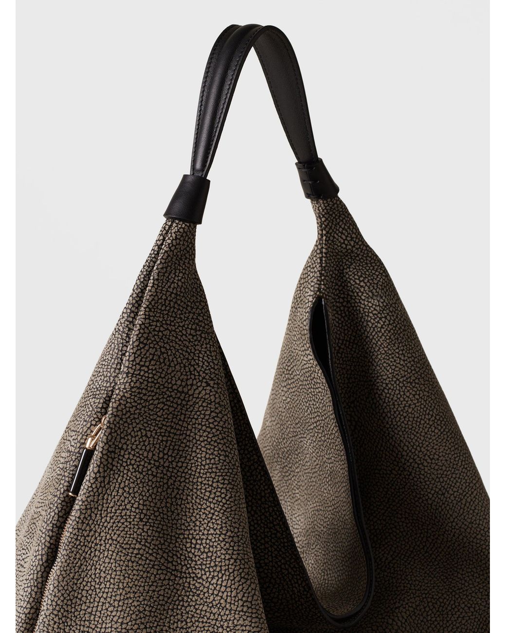 Plie Borsa Hobo Large di Borbonese in Black