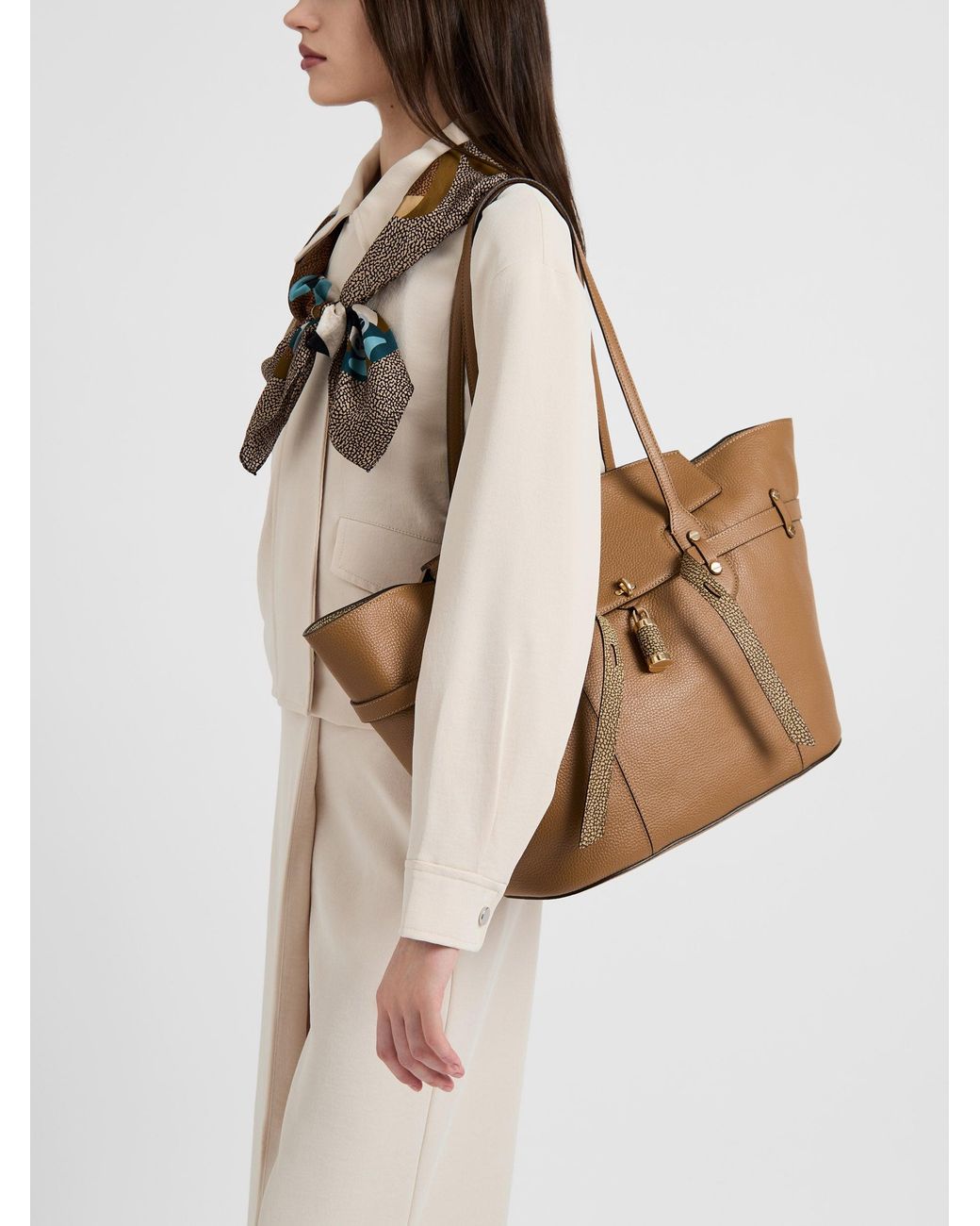 Premiere Borsa Shopping Large di Borbonese in Brown