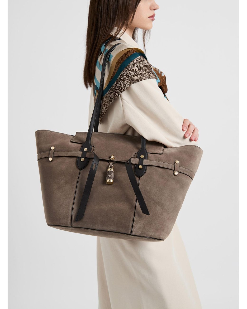 Premiere Borsa Shopping Large di Borbonese in Brown