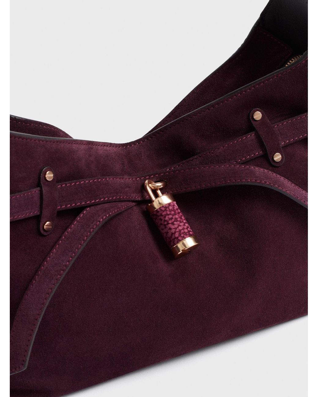 Premiere Borsa Hobo Small di Borbonese in Purple