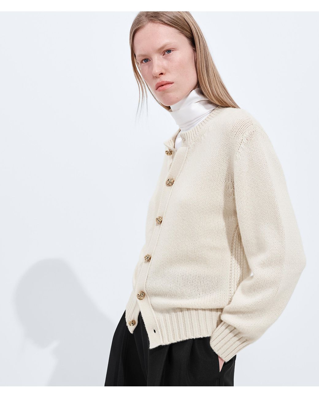 Bottega Veneta White Cashmere Cardigan