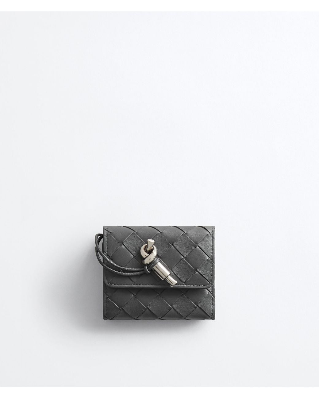 Bottega Veneta Gray Andiamo Tri-Fold Wallet