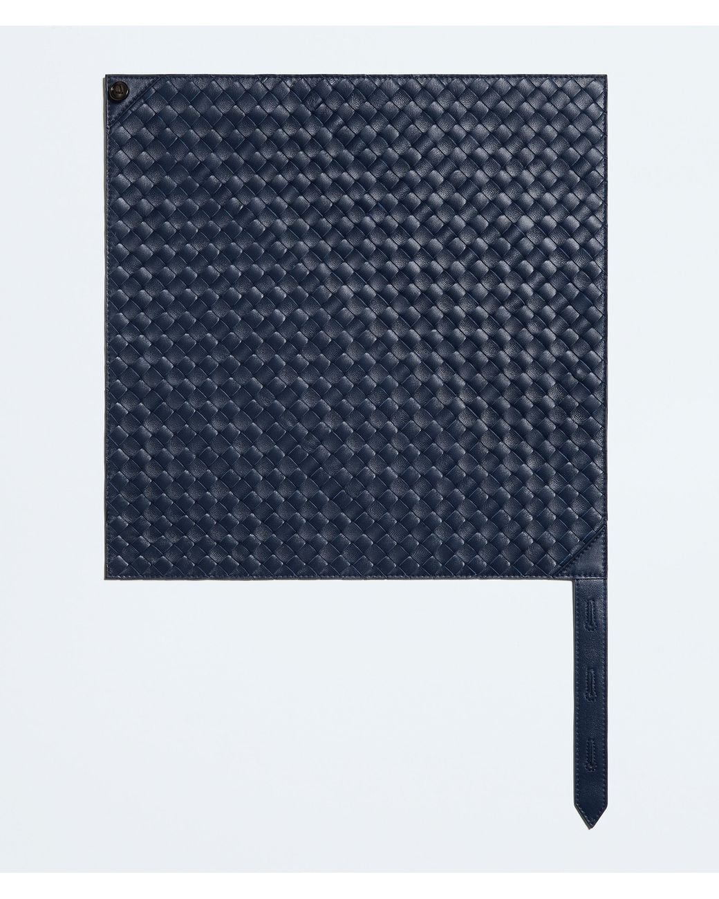 Bottega Veneta Blue Leather Intrecciato Foulard