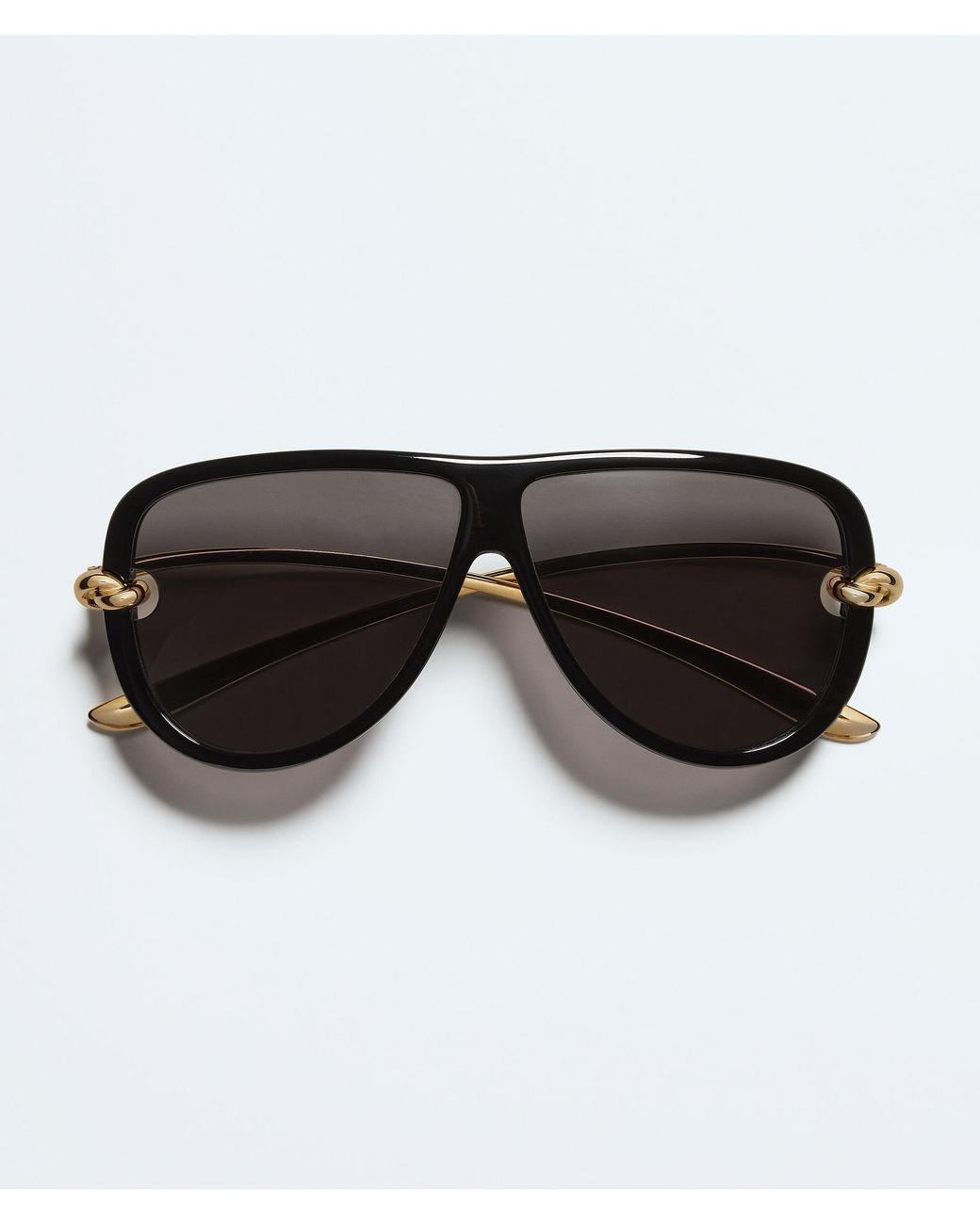 Bottega Veneta Black Aviator Knot Sunglasses