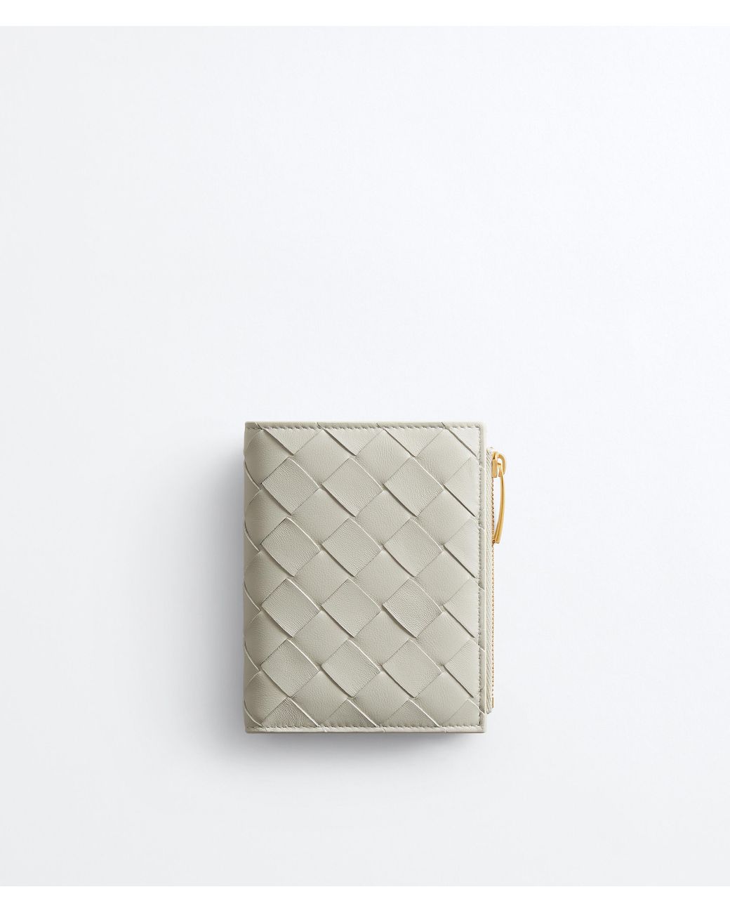 Bottega Veneta White Intrecciato Small Bi-Fold Wallet
