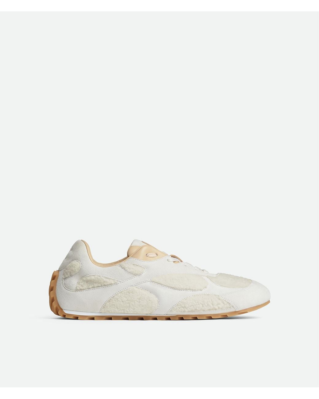 Bottega Veneta White Shearling-Suede Orbit Flash Sneakers for men