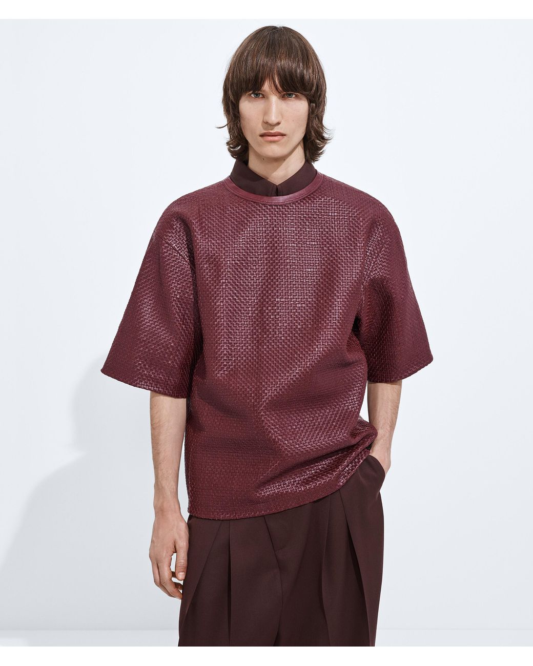 Bottega Veneta Red Mini Intrecciato T-Shirt for men