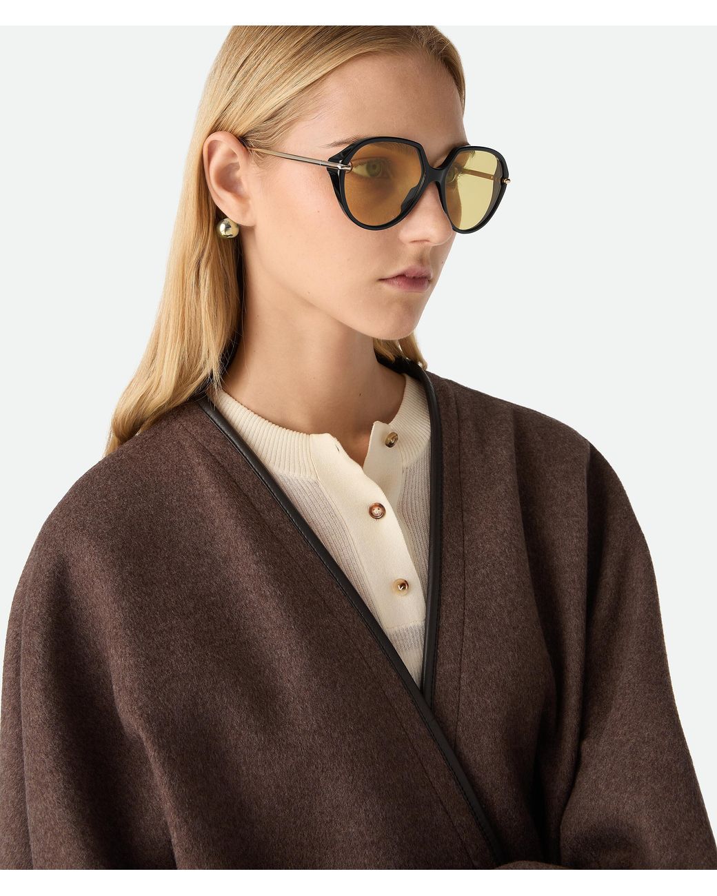 Bottega Veneta Natural Drop Squared Sunglasses