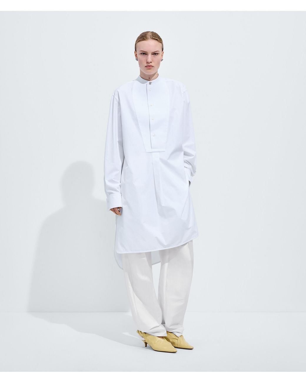 Bottega Veneta White Compact Cotton Poplin Shirt