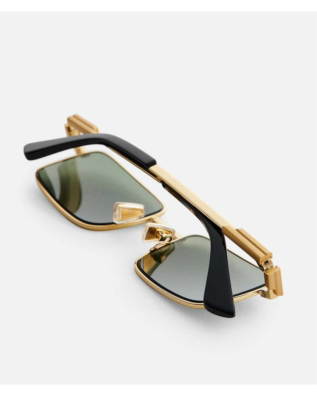 Bottega Veneta Green Classic Rectangular Sunglasses