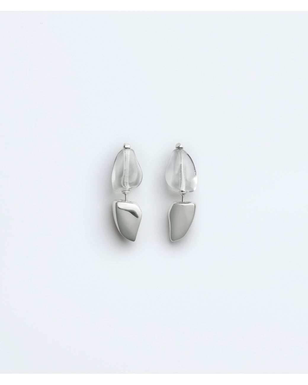 Bottega Veneta White Prisma Stud Earrings