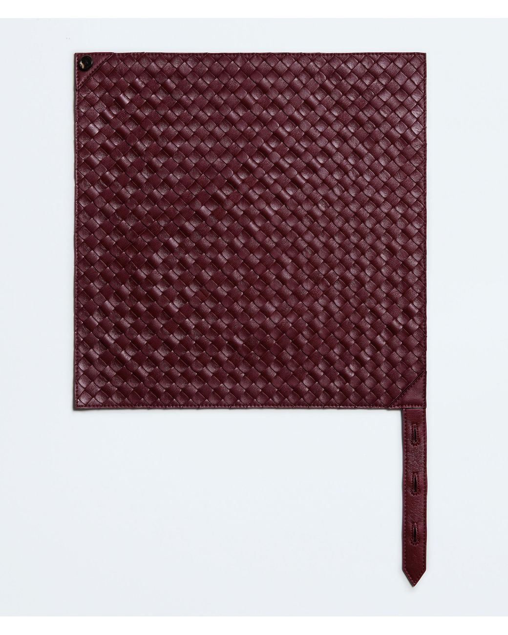 Bottega Veneta Red Leather Intrecciato Foulard