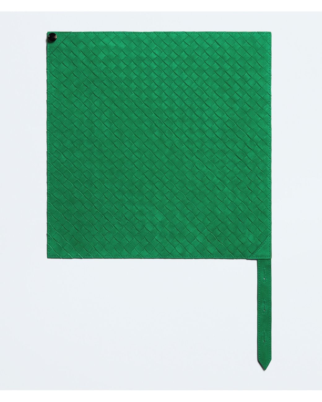 Bottega Veneta Green Leather Intrecciato Foulard