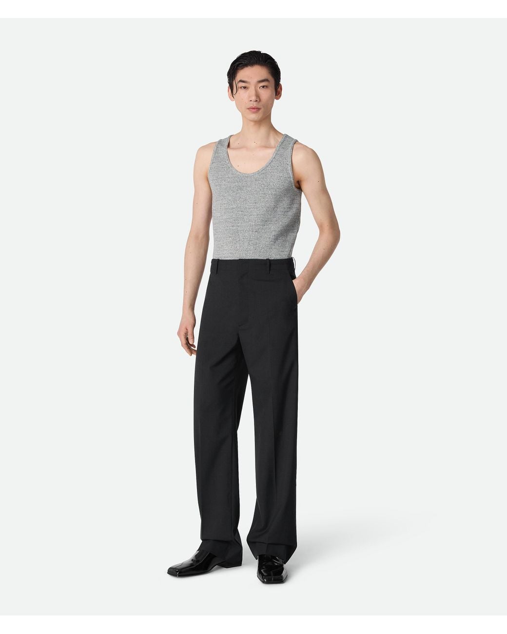 Bottega Veneta White Fine Wool Trousers for men
