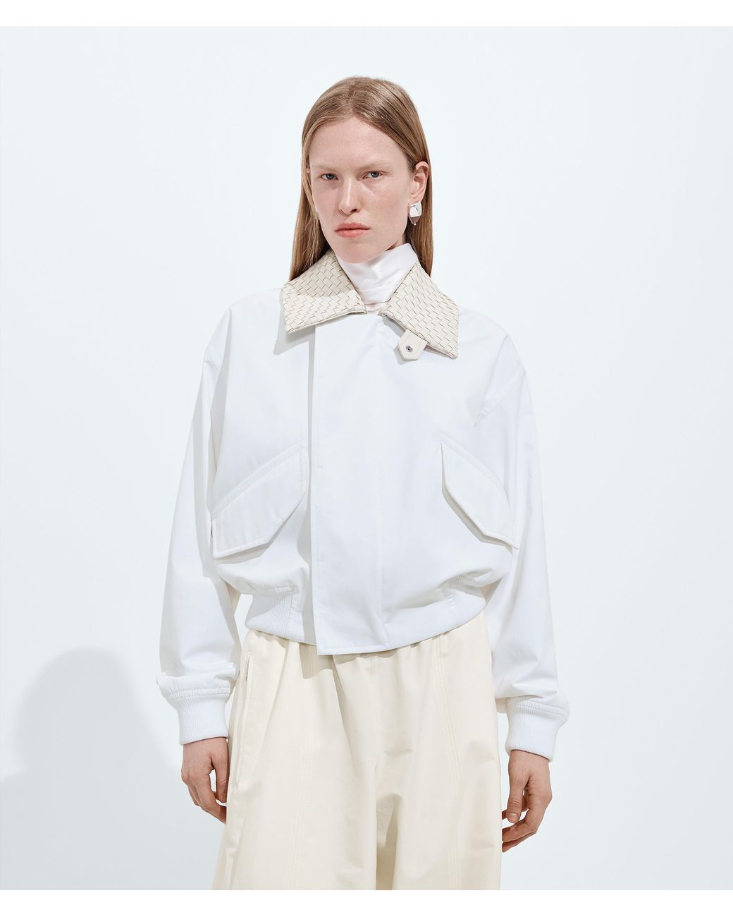 Bottega Veneta White Cotton Blouson