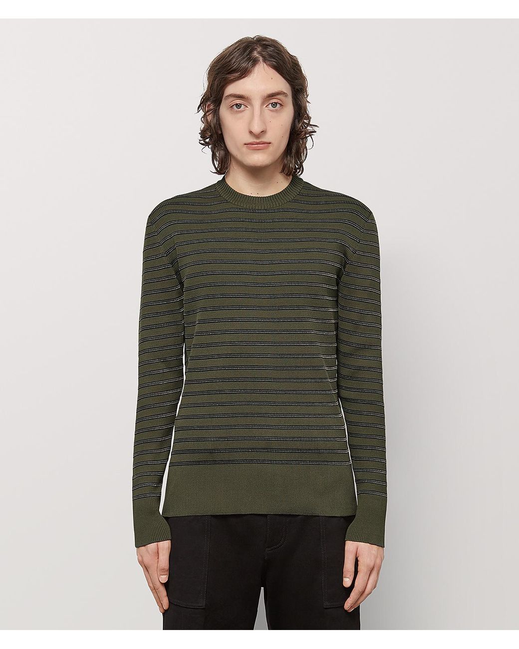 Bottega Veneta Sweater In Cotton in Green for Men - Lyst