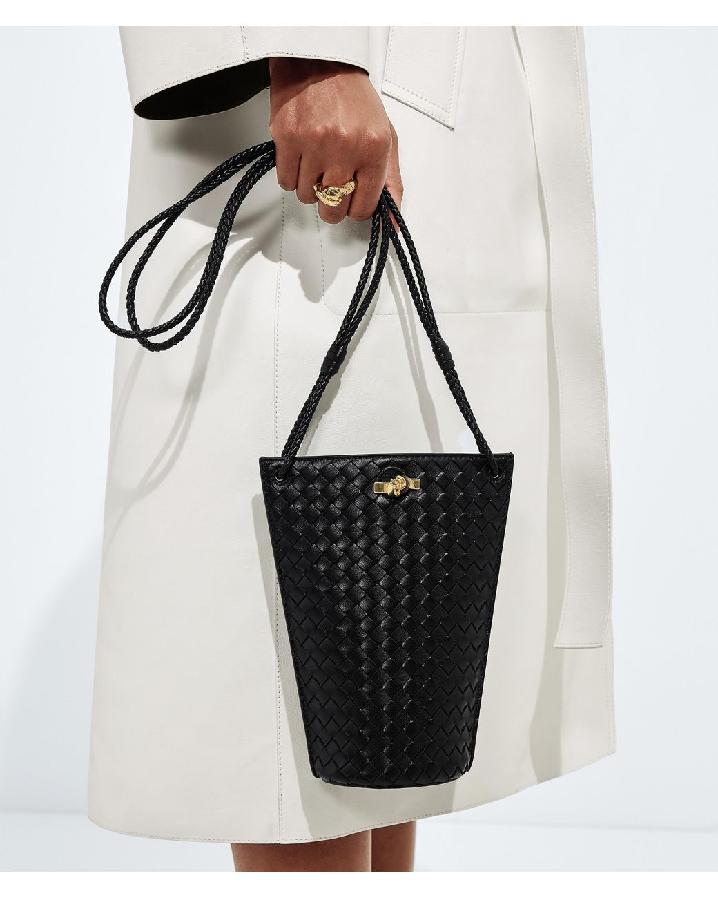 Bottega Veneta White Knot Ring