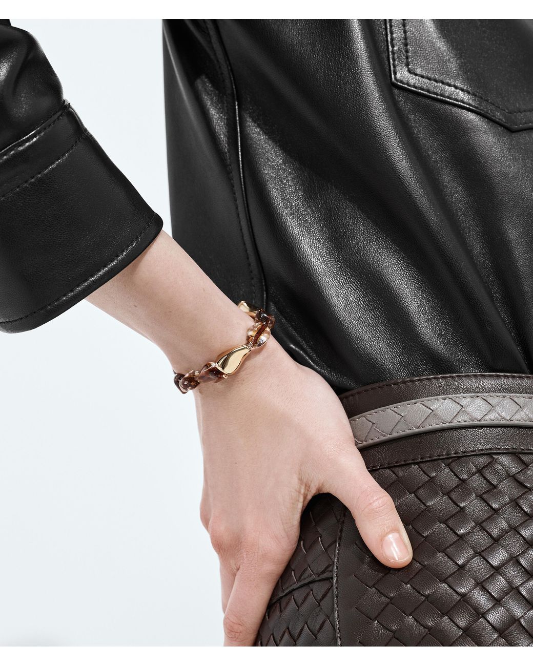 Bottega Veneta White Prisma Armband