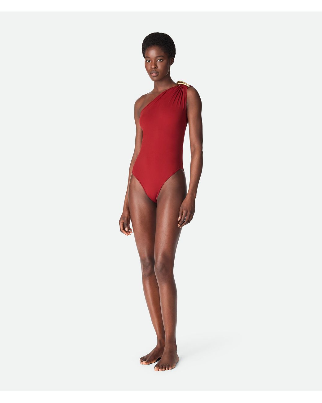 Bottega Veneta Red Badeanzug Aus Stretch-Nylon