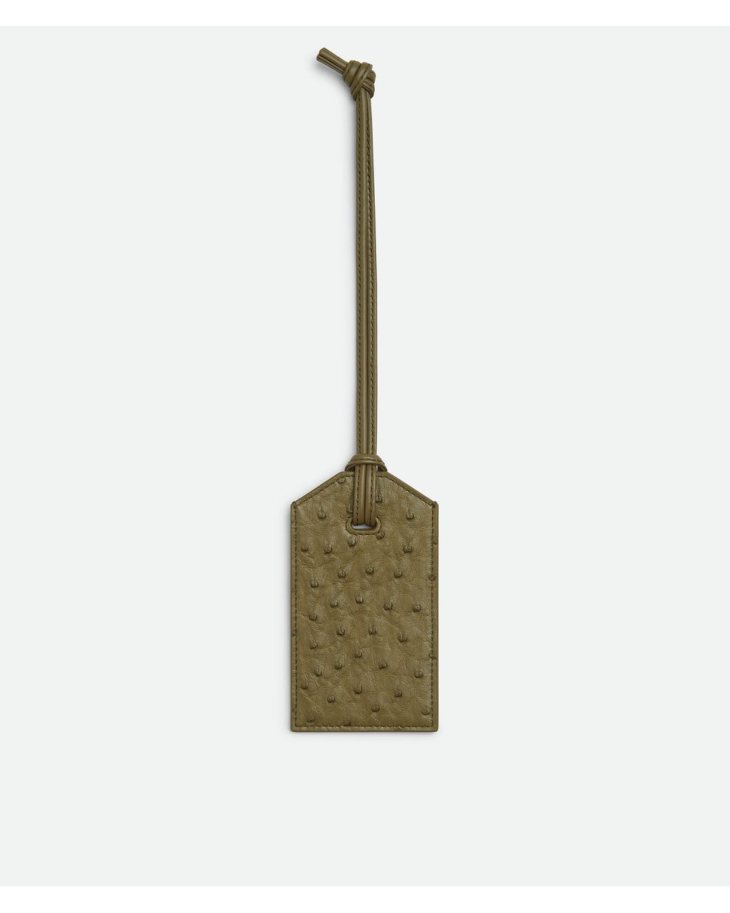Bottega Veneta White Ostrich Tag Holder On Strap for men