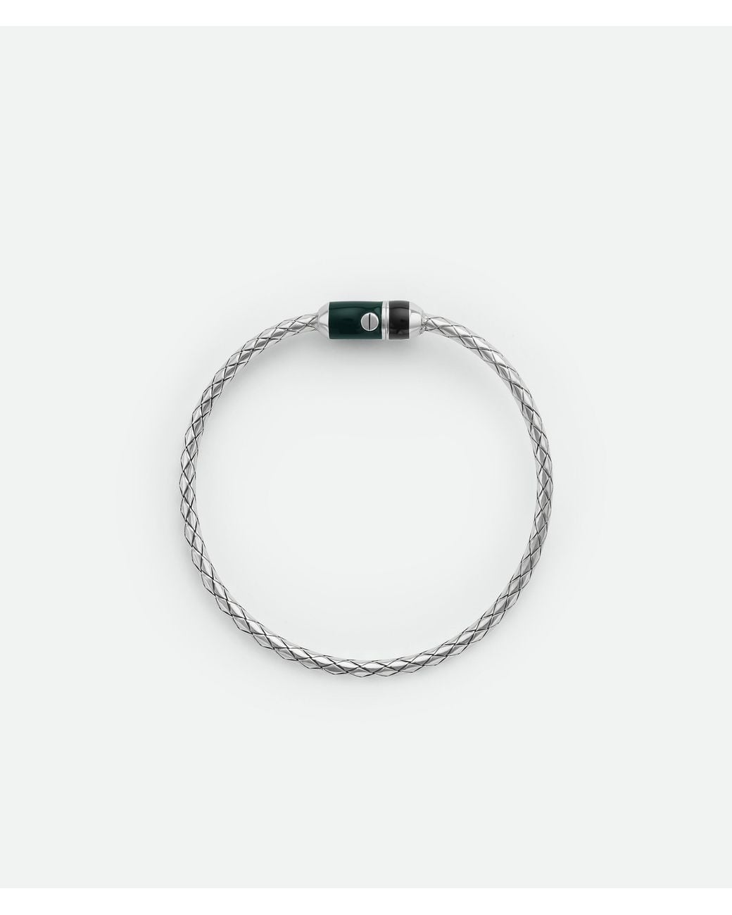 Bottega Veneta White Intreccio Bracelet for men