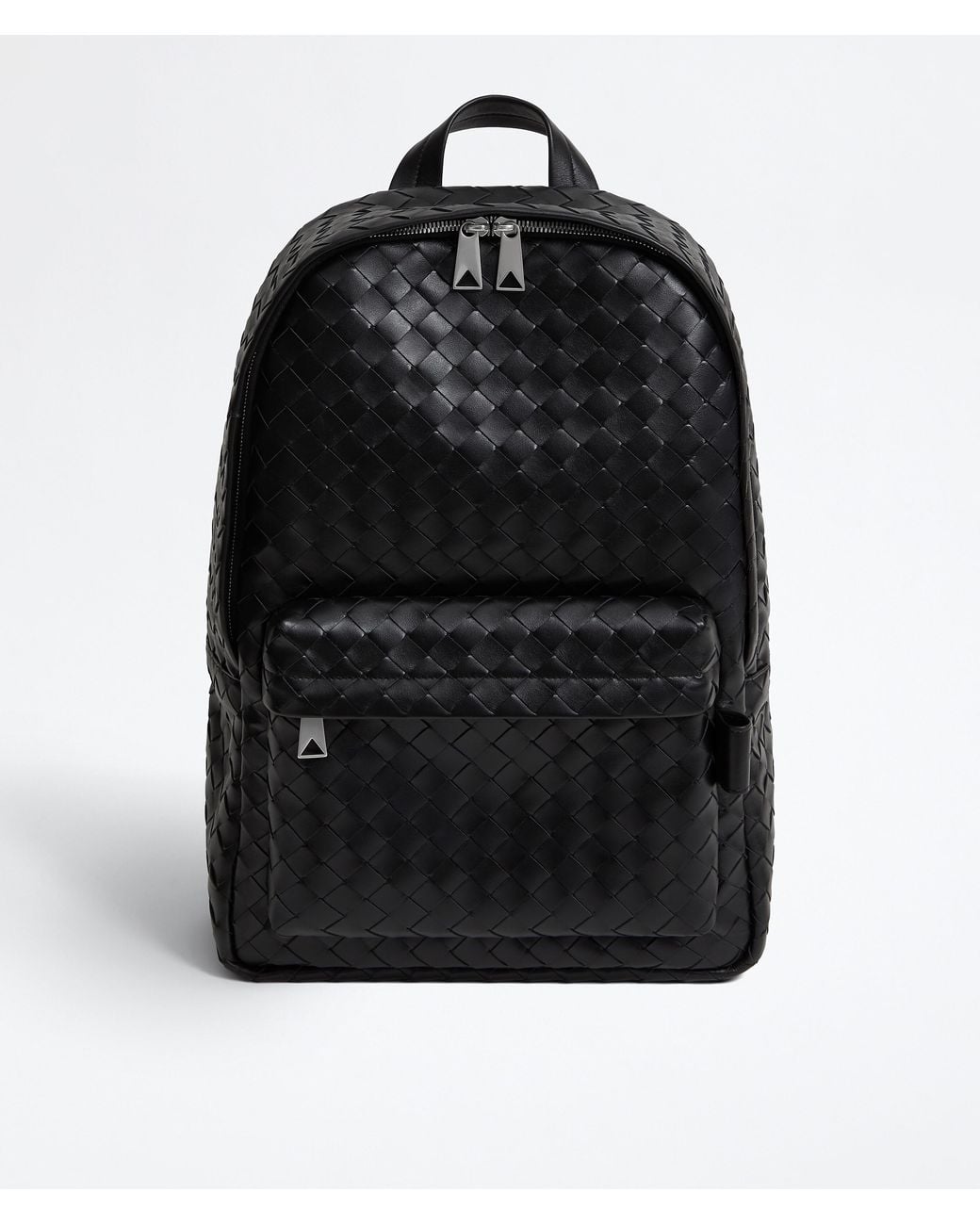 Bottega Veneta Black "Intrecciato" Leather Backpack for men