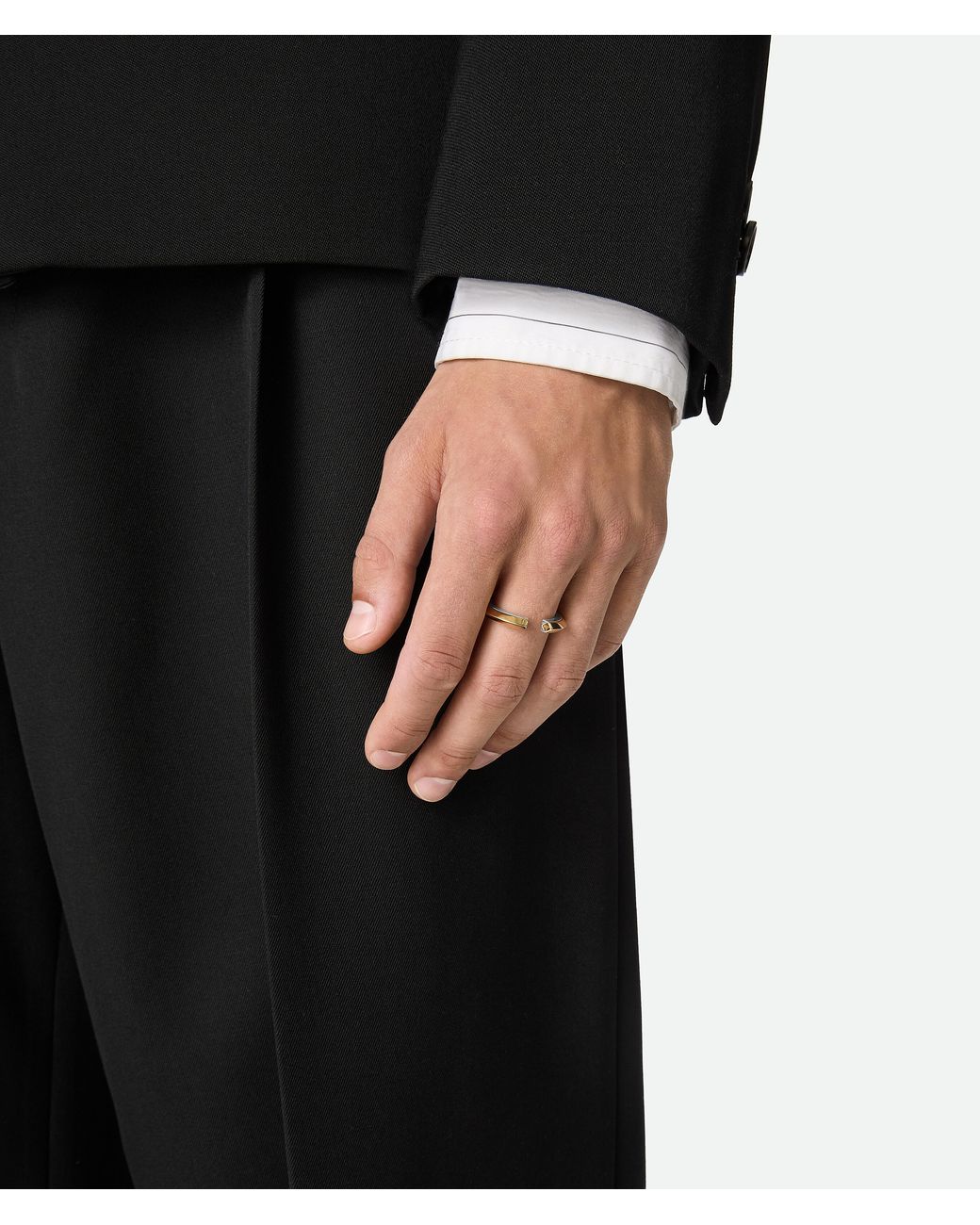 Bottega Veneta White Stack Ring