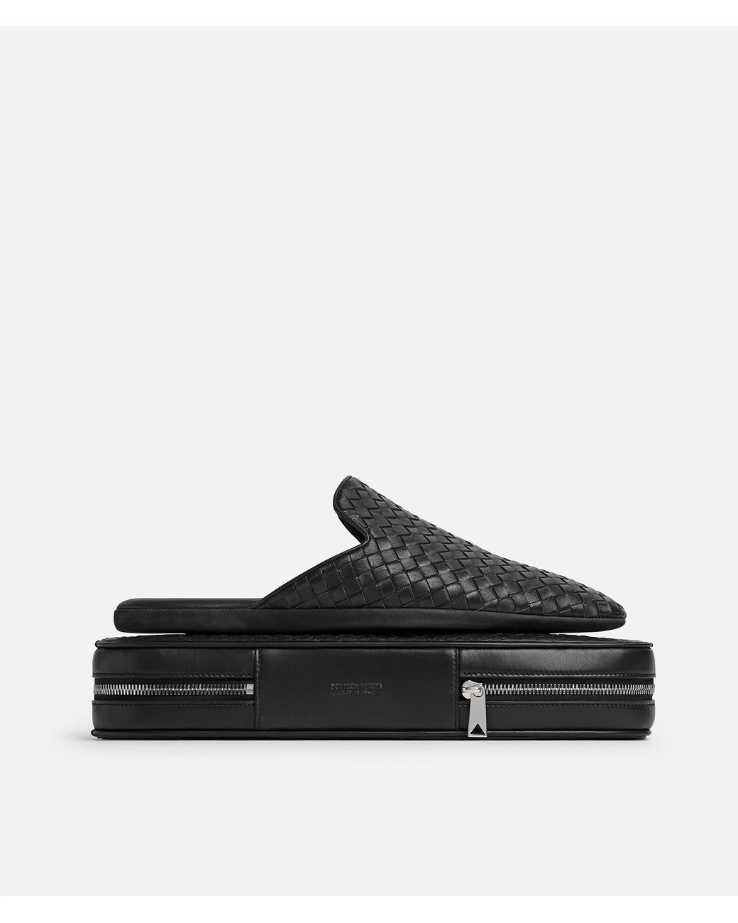 Bottega Veneta Black Palazzo Slipper With Travel Case for men