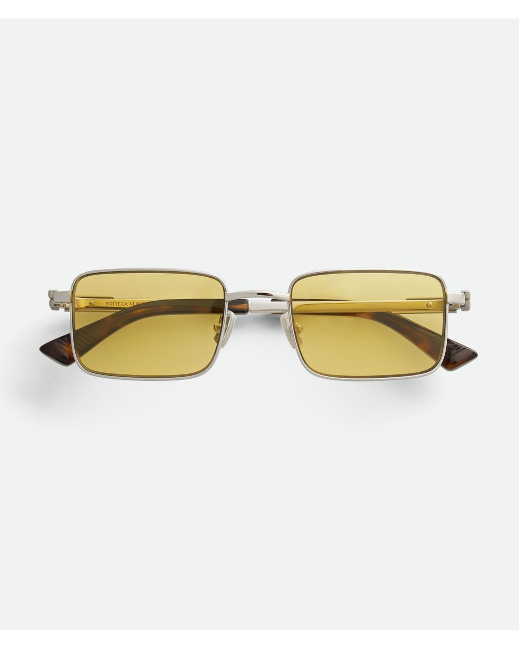 Bottega Veneta Yellow Classic Rectangular Sunglasses
