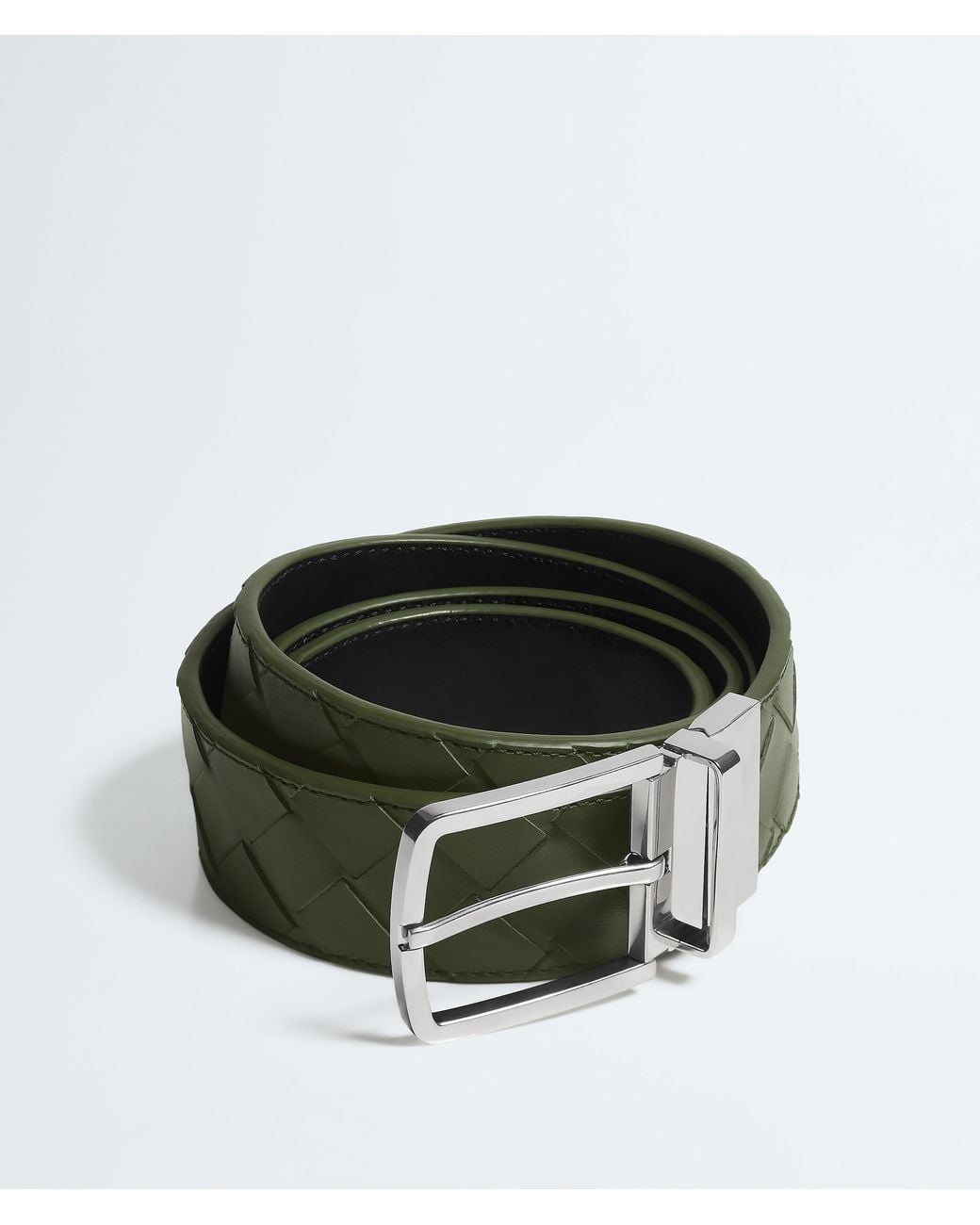 Bottega Veneta Green Intrecciato Reversible Belt for men