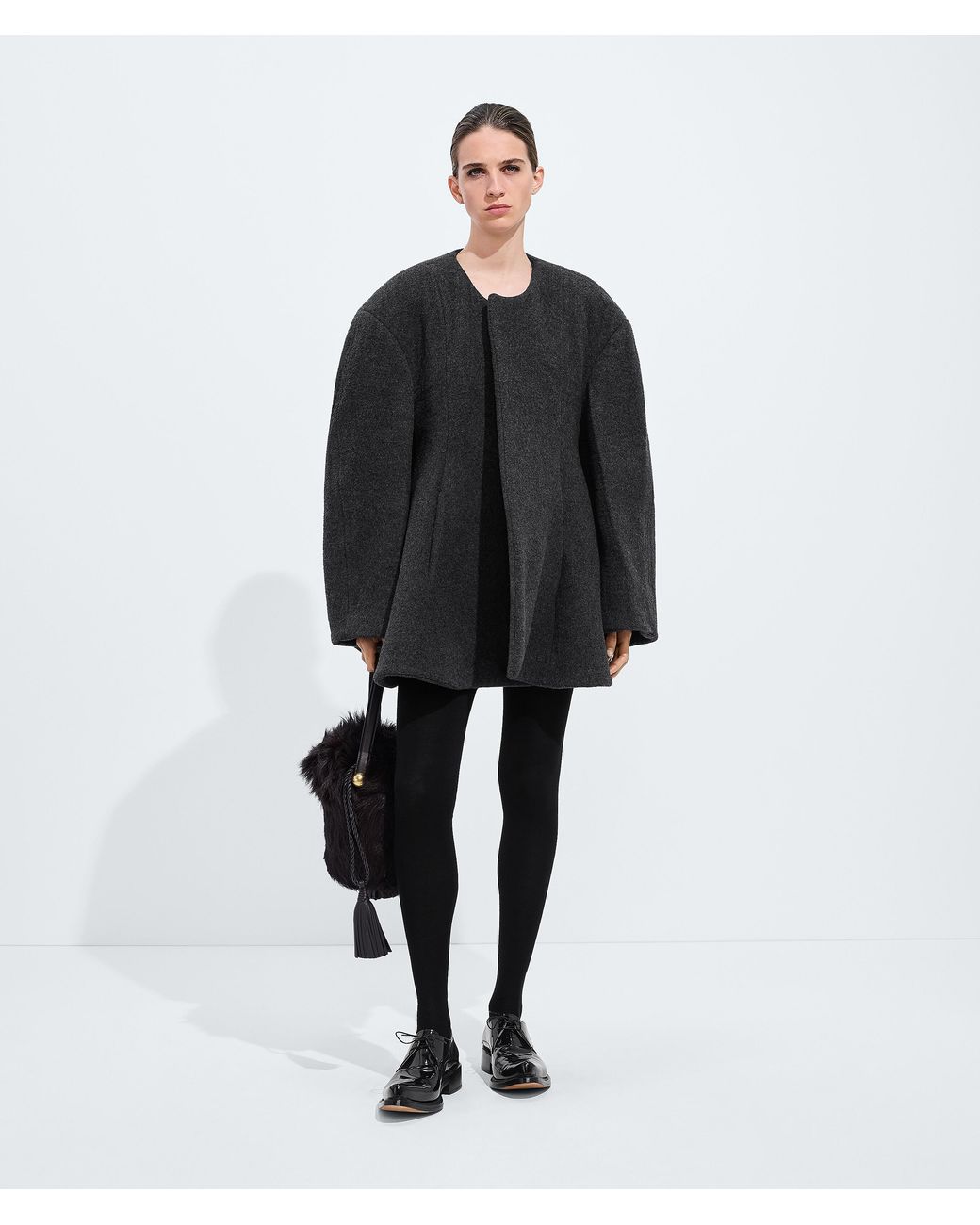 Bottega Veneta Black Wool Rib Leggings
